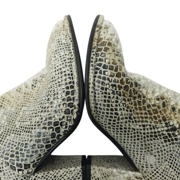 Diba True Pay Phone Chelsea Ankle Boots Womens 8 Reptile Print Zip Block Heel - Picture 15 of 16